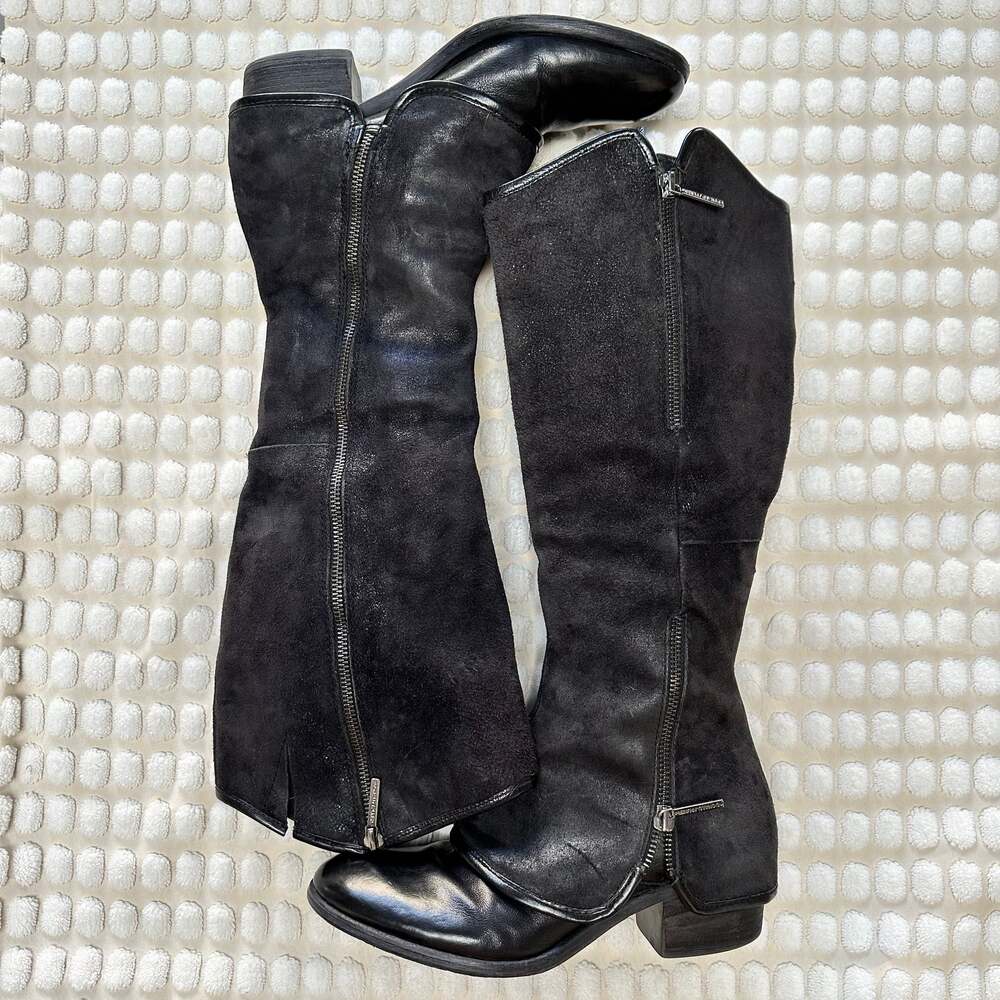 Whimsy Goth Donald J Pliner 'Devi4' Boot Black Leather Size 7M - Picture 1 of 6